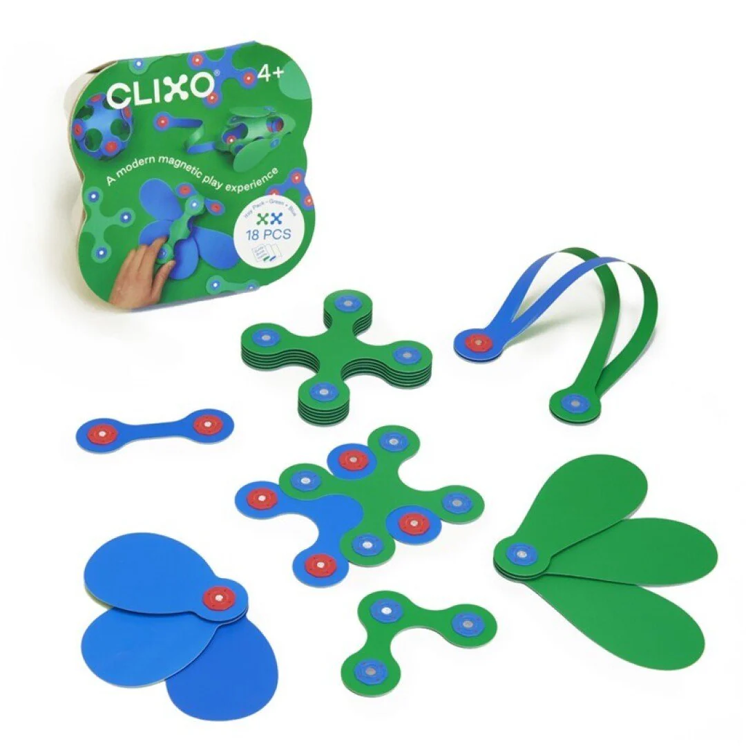 JUEGO DE CONSTRUCCIÓN MAGNÉTICO ·CLIXO ITSY PACK - VERDE/AZUL·